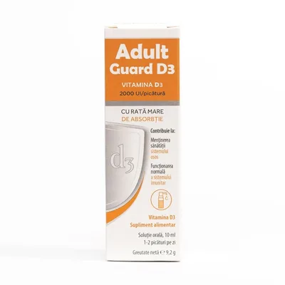 Adult Guard3 2000 UI Vitamina D3, 10ml, Evital
