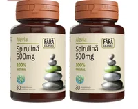 Pachet Spirulina 500mg 1+1 Gratuit, 2 x 30 comprimate, Alevia