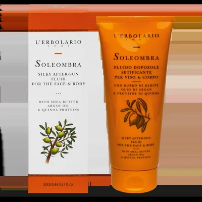L'Erbolario Fluid Sun dupa plaja cu karite si argan, 200ml