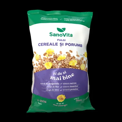 Fulgi de cereale cu porumb, 500g, SanoVita