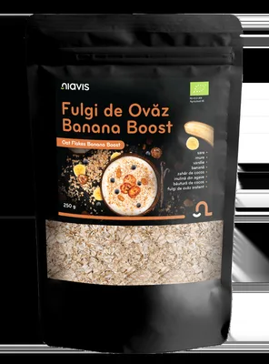 Fulgi de ovaz Banana Boost Ecologici, 250g, Niavis