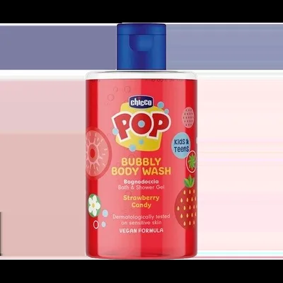 Gel de dus spumant cu aroma de bomboane cu capsuni POP, 300ml, Chicco