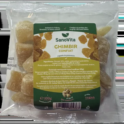 Ghimbir confiat, 100g, SanoVita