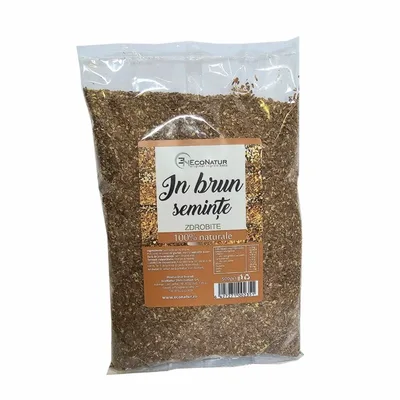 Seminte de in brun zdrobite, 250g, EcoNatur