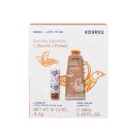 Pachet Everyday Essentials Balsam de buze 4.5g + Crema de maini 50ml, Korres