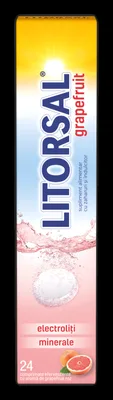 Electroliti cu aroma de grapefruit Litorsal, 24 comprimate efervescente, Zdrovit