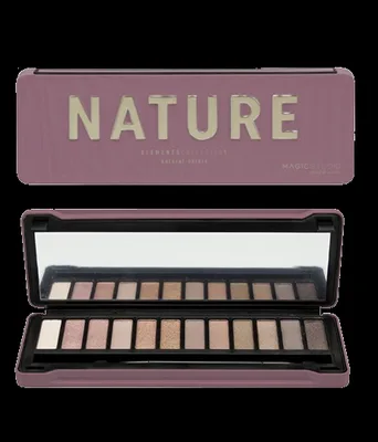 Paleta de farduri pentru pleoape Nature cu 12 culori 25560, 12x1.2g, Magic Studio