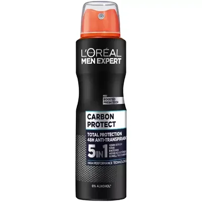 Antiperspirant spray Carbon Protect, 150ml, L'oreal Men Expert