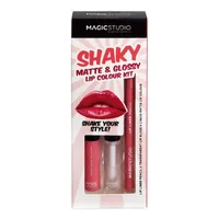 Set pentru buze Ruj + Luciu + Creion Shaky Matte & Glossy, 1 bucata, Magic Studio