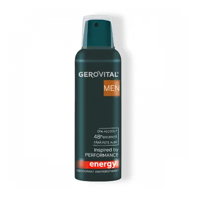Deodorant antiperspirant pentru barbati Energy, 150ml, Gerovital