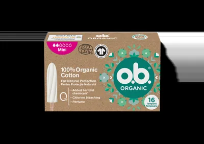 Tampoane organic mini, 16 bucati, O.B.
