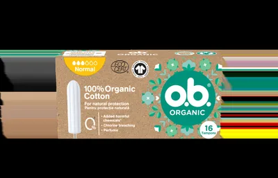 Tampoane organic normal, 16 bucati, O.B.