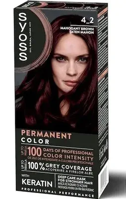 Vopsea pemanenta Color Baseline 4-2 Saten Mahon, 115ml, Syoss