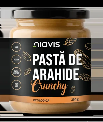Pasta de arahide crunchy ecologic, 250g, Niavis