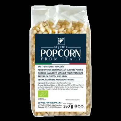 Porumb galben bio popcorn, 350g, Popcrop