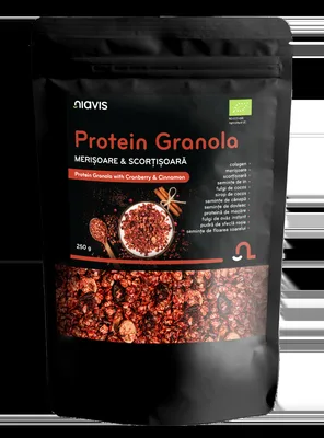 Granola proteica cu merisoare si scortisoara, 250g, Niavis