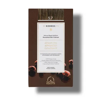 Vopsea de par Argan Oil 5.7 Chocolate, 50ml, Korres