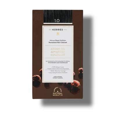 Vopsea de par Argan Oil 1.0 Black, 50ml, Korres