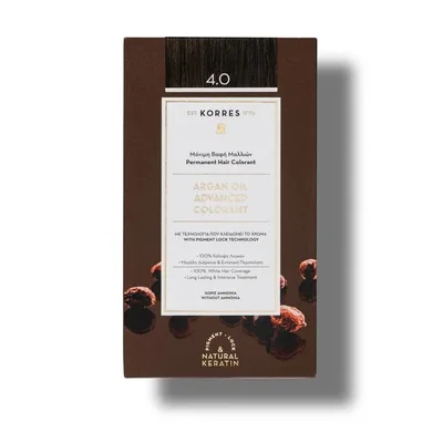 Vopsea de par Argan Oil 4.0 Brown, 50ml, Korres
