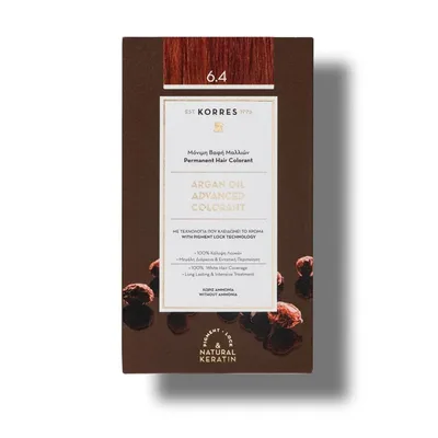 Vopsea de par Argan Oil 6.4 Copper Dark Blonde, 50ml, Korres