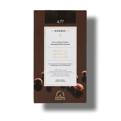 Vopsea de par Argan Oil 4.77 Dark Chocolate, 50ml, Korres