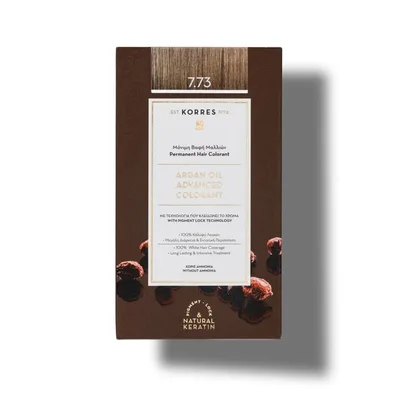 Vopsea de par Argan Oil 7.73 Golden Moca, 50ml, Korres