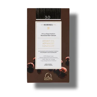 Vopsea de par Argan Oil 3.0 Dark Brown, 50ml, Korres