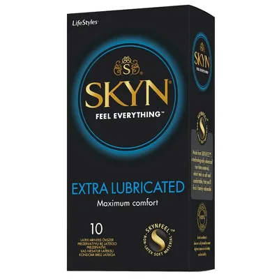 Prezervative fara latex Extra Lubricated, 3 bucati, Skyn