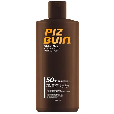 Lotiune cu protectie solara pentru piele sensibila Allergy SPF50+, 200ml, Piz Buin