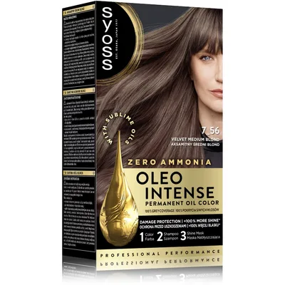 Vopsea de par permanenta fara amoniac 7-56 Blond Mediu Cenusiu Color Oleo Intense, 115ml, Syoss