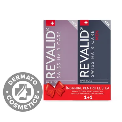 Pachet Sampon stimulator pentru ea, 200ml + Sampon energizant pentru el, 200ml, Revalid