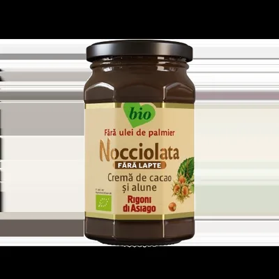 Crema bio cu cacao si alune de padure fara lapte Nocciolata, 250g, Rigoni di Asiago