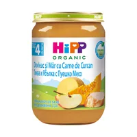 Piure Bio dovleac si mar cu carne de curcan +4 luni, 190g, Hipp