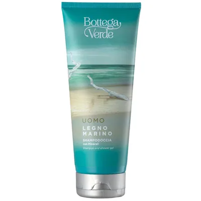 Sampon si gel de dus 2 in 1 hidratant cu aroma lemnoasa Legno Marino, 200ml, Bottega Verde