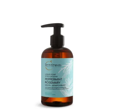 Sapun lichid cu menta si rozmarin, 60ml, Sirra Organics