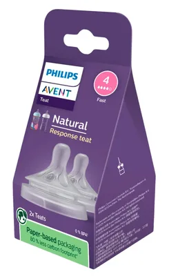 Set tetine cu debit rapid pentru +3 luni Natural Response SCY964/02, 2 bucati, Philips Avent