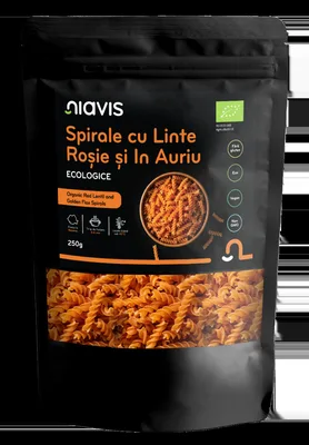 Spirale ecologice cu linte rosie si in auriu, 250g, Niavis