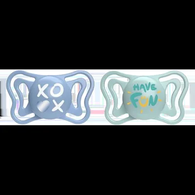 Suzete din silicon pentru copii 16-36 luni PhysioForma Light Glow Bleu, 2 bucati, Chicco
