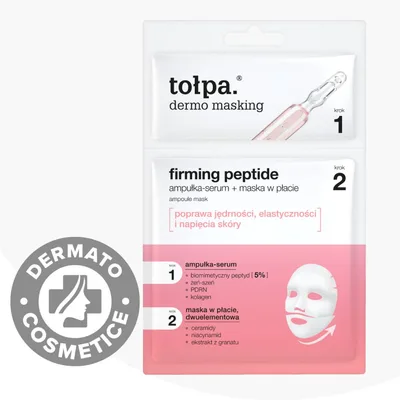 Masca-ser tip servetel in 2 pasi cu peptide pentru fermitate Dermo Masking, 1 bucata, Tolpa