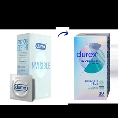 Prezervative Invisible Extra Thin Extra Sensitive, 10 bucati, Durex