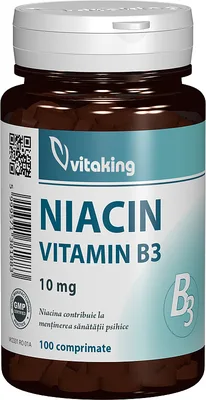 Vitamina B3 niacina 10mg, 100 comprimate, Vitaking