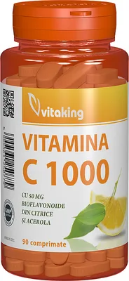 Vitamina C 1000mg cu bioflavonoide, acerola si macese, 30 comprimate, Vitaking