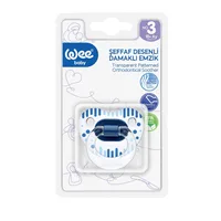 Suzeta din silicon ortodontica transparenta cu desen nr.1, 1 bucata, Wee Baby