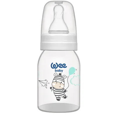 Biberon cu tetina rotunda, 125ml, Wee Baby