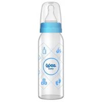 Biberon sticla cu tetina din silicon rotunda, 125ml, Wee Baby