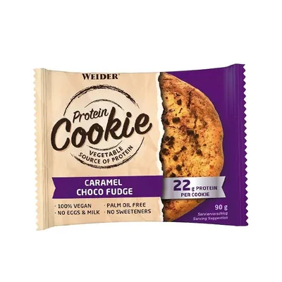 Prajitura proteica cu aroma de Caramel Choco Fudge Protein Cookie, 90g, Weider