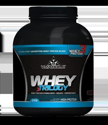 Whey Trilogy Standard cu aroma de Capsuni, 2kg, Vitabolic