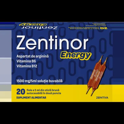 Zentinor Energy, 20 fiole buvabile, Zentiva