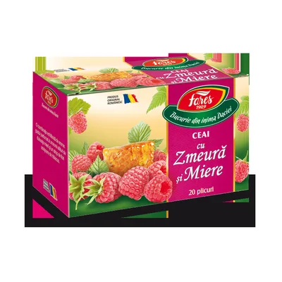 Ceai cu zmeura si miere, 20 plicuri, Fares