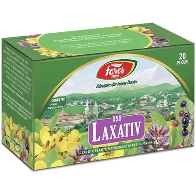 Ceai Laxativ D50, 20 plicuri – Fares